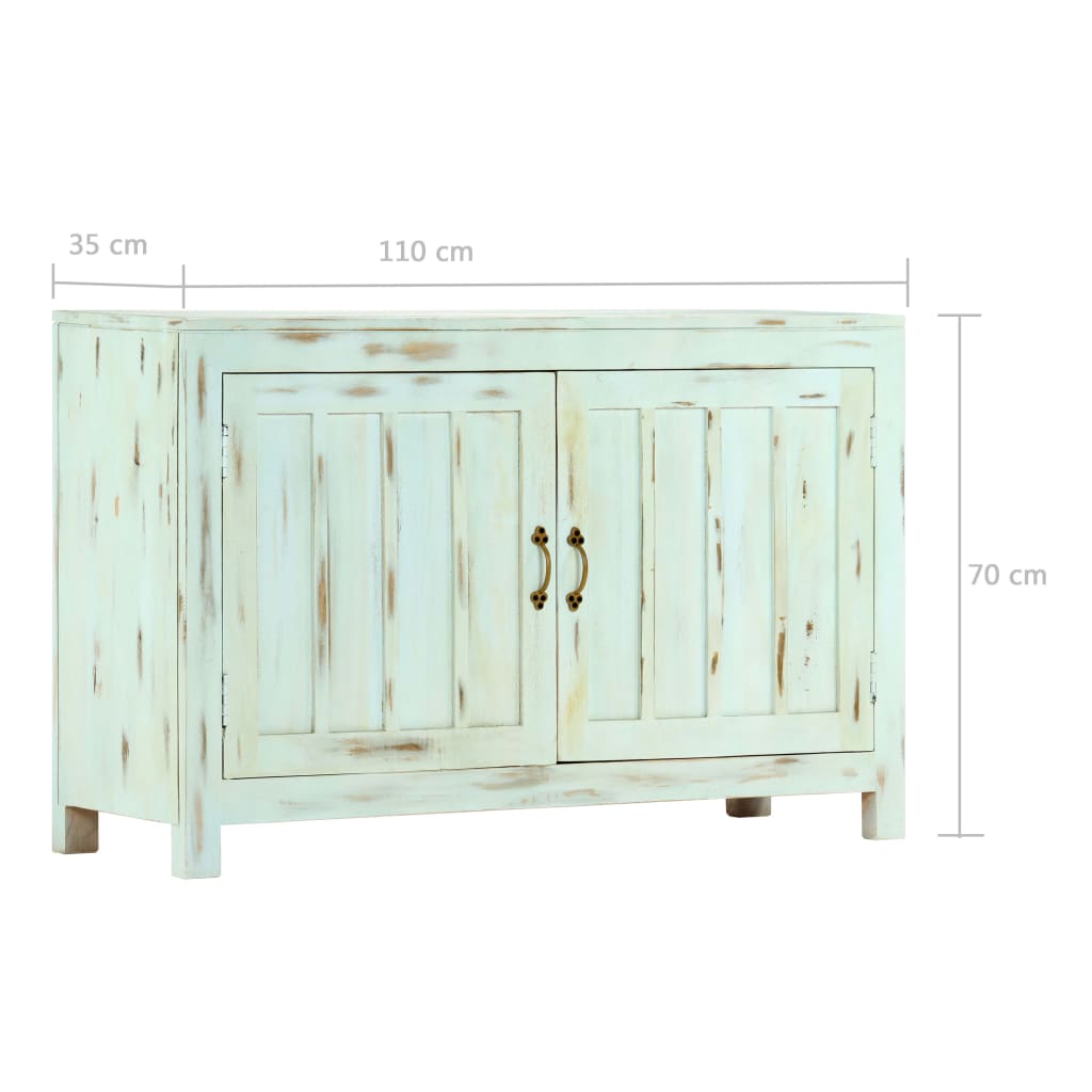 Credenza Azzurra 110x35x70 cm in Legno Massello di Mango - homemem39