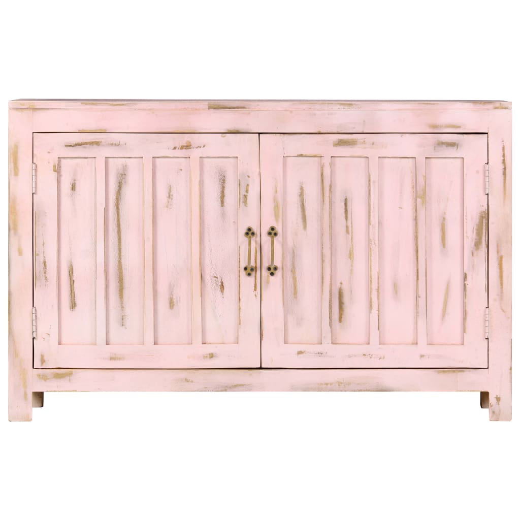 Credenza Rosa Chiaro 110x35x70 cm in Legno Massello di Mango - homemem39