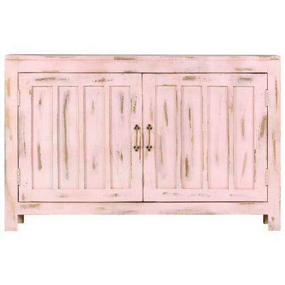 Credenza Rosa Chiaro 110x35x70 cm in Legno Massello di Mango - homemem39