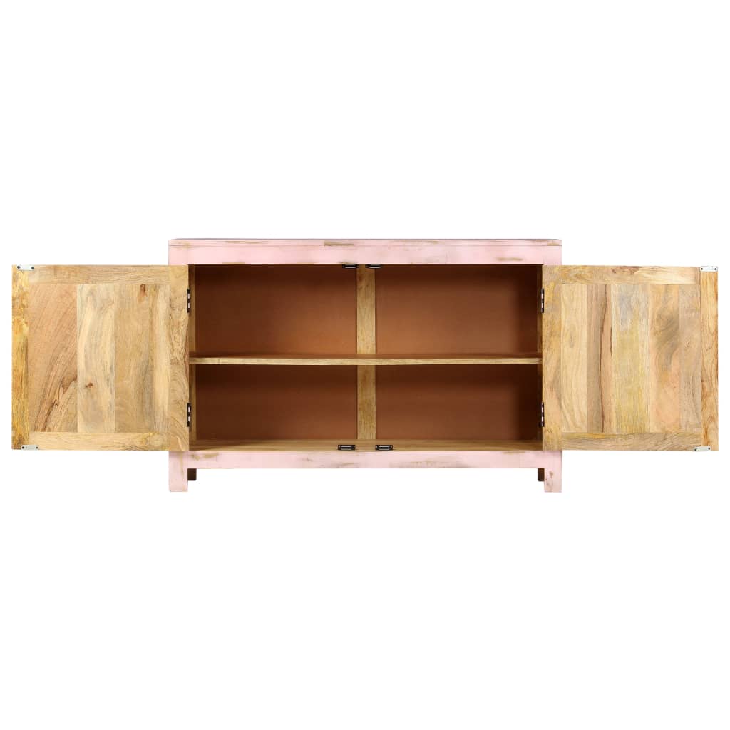Credenza Rosa Chiaro 110x35x70 cm in Legno Massello di Mango - homemem39