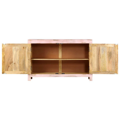 Credenza Rosa Chiaro 110x35x70 cm in Legno Massello di Mango - homemem39