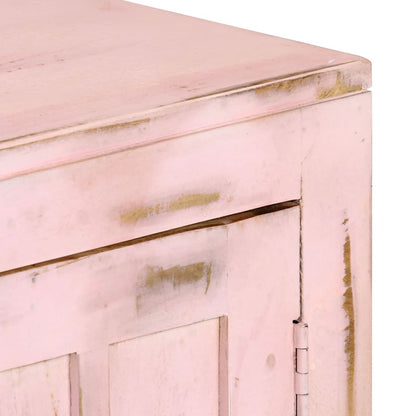 Credenza Rosa Chiaro 110x35x70 cm in Legno Massello di Mango - homemem39