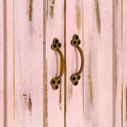 Credenza Rosa Chiaro 110x35x70 cm in Legno Massello di Mango - homemem39