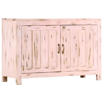 Credenza Rosa Chiaro 110x35x70 cm in Legno Massello di Mango - homemem39