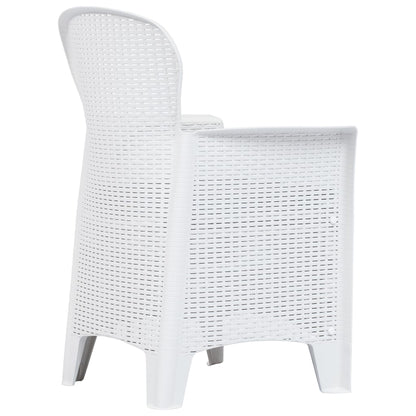 Sedie da Giardino 2 pz Cuscino Bianche in Plastica Stile Rattan | homemem39