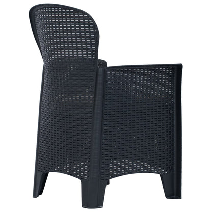 Sedie da Giardino 2 pz Cuscino Antracite Plastica Stile Rattan | homemem39