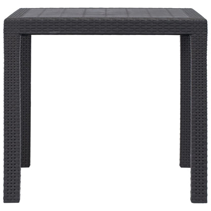 Tavolo da Giardino Marrone 79x79x72 cm in Plastica Stile Rattan | homemem39