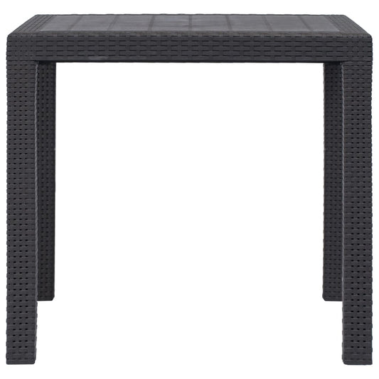 Tavolo da Giardino Marrone 79x79x72 cm in Plastica Stile Rattan | homemem39