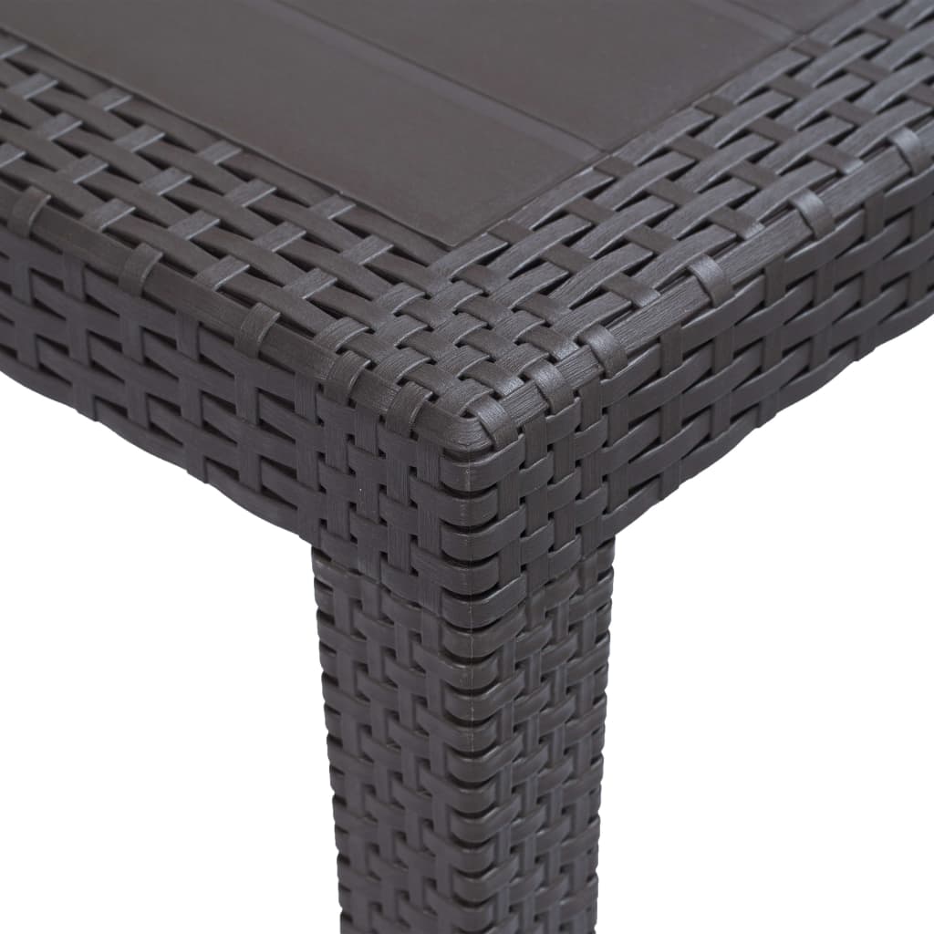 Tavolo da Giardino Marrone 79x79x72 cm in Plastica Stile Rattan | homemem39