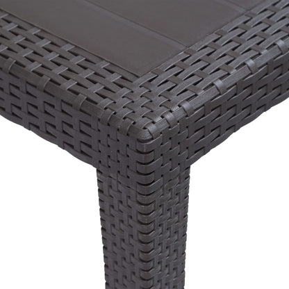 Tavolo da Giardino Marrone 79x79x72 cm in Plastica Stile Rattan | homemem39