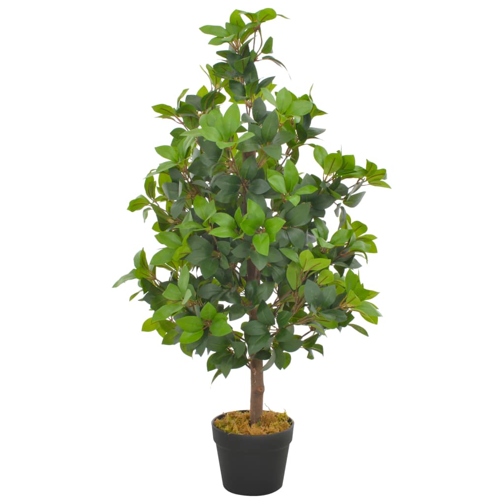 Albero di Alloro Artificiale con Vaso Verde 90 cm - homemem39