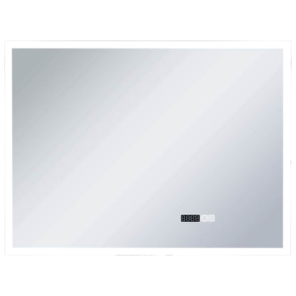 Specchio LED Bagno con Sensore Tattile e Schermo Orario 80x60cm - homemem39