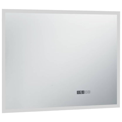 Specchio LED Bagno con Sensore Tattile e Schermo Orario 80x60cm - homemem39