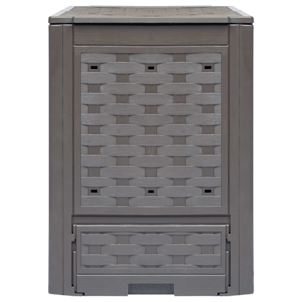 Compostiera Giardino Marrone 60x60x83 cm 300 L Rattan Plastica - homemem39