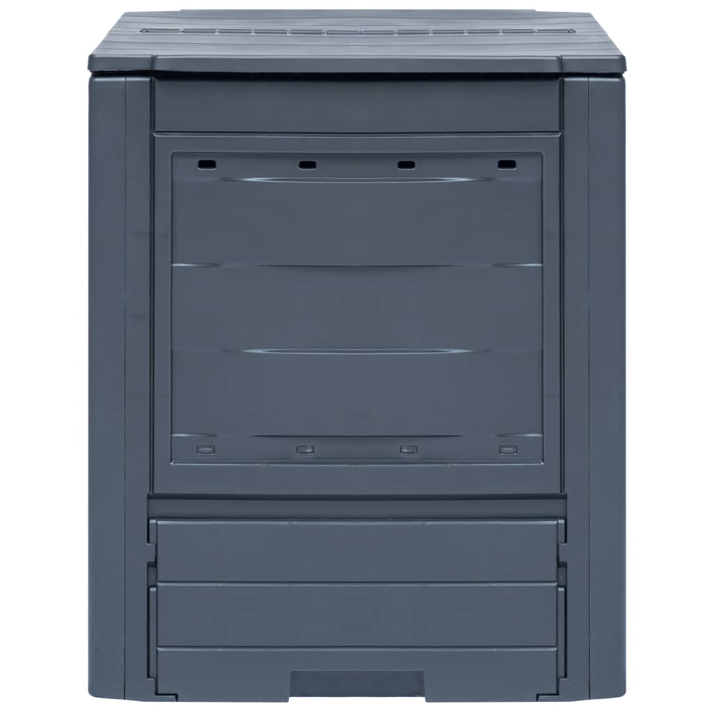 Compostiera da Giardino 60x60x73 cm 260 L Grigia - homemem39