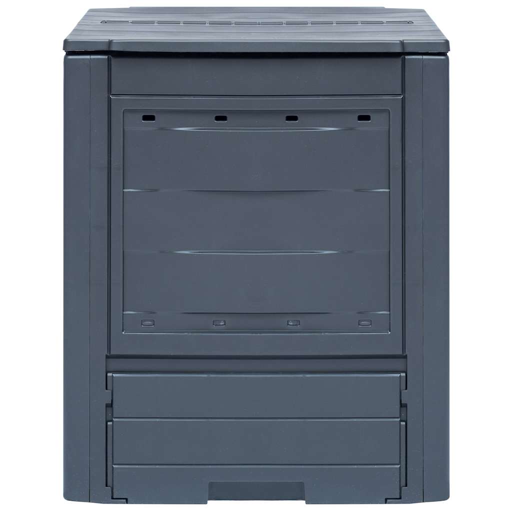 Compostiera da Giardino 60x60x73 cm 260 L Grigia