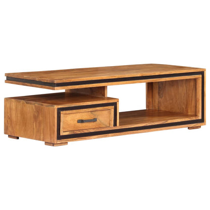 Tavolino da Salotto 100x45x33 cm in Legno Massello di Acacia | homemem39