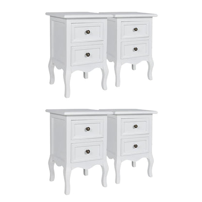 Set Comodini con 2 Cassetti 4 pz in MDF Bianchi | homemem39