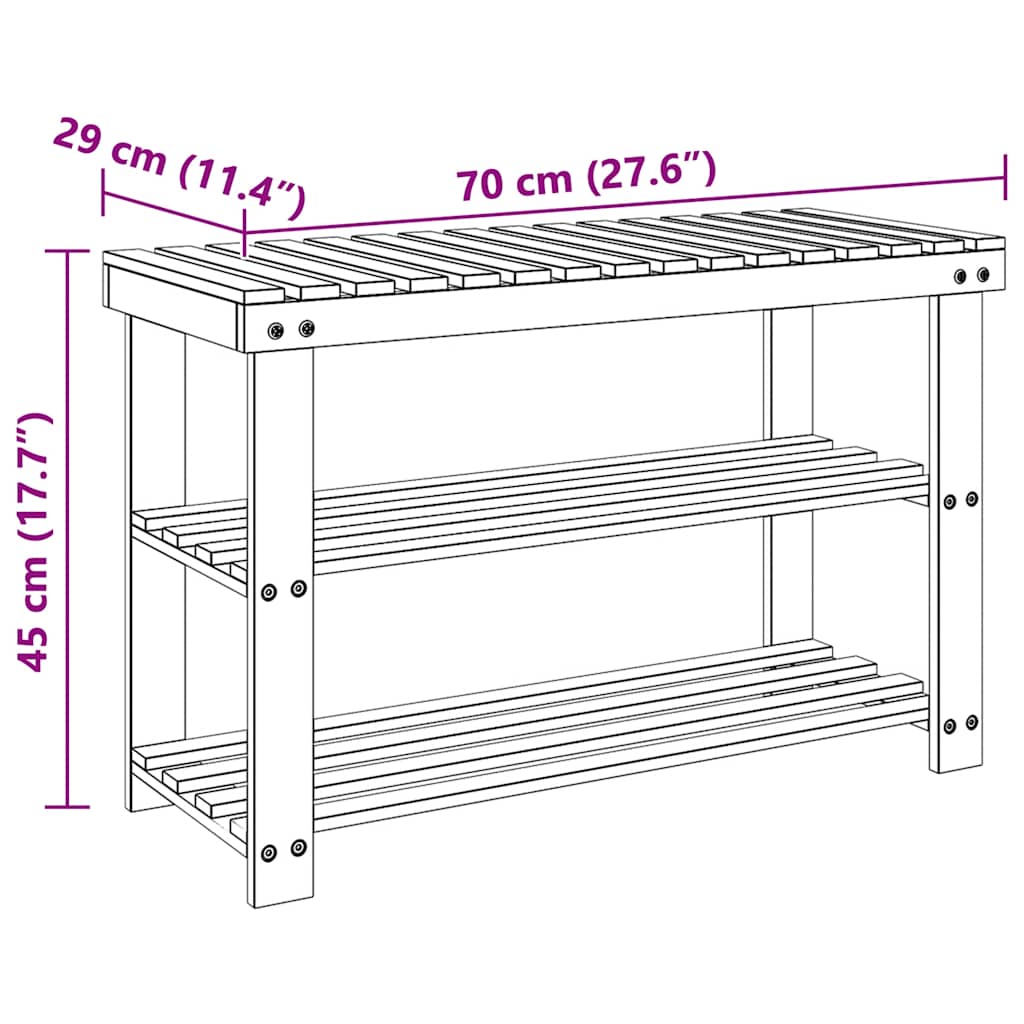 Scarpiera 2 in 1 con Piano d'Appoggio 2 pz in Legno Massello | homemem39