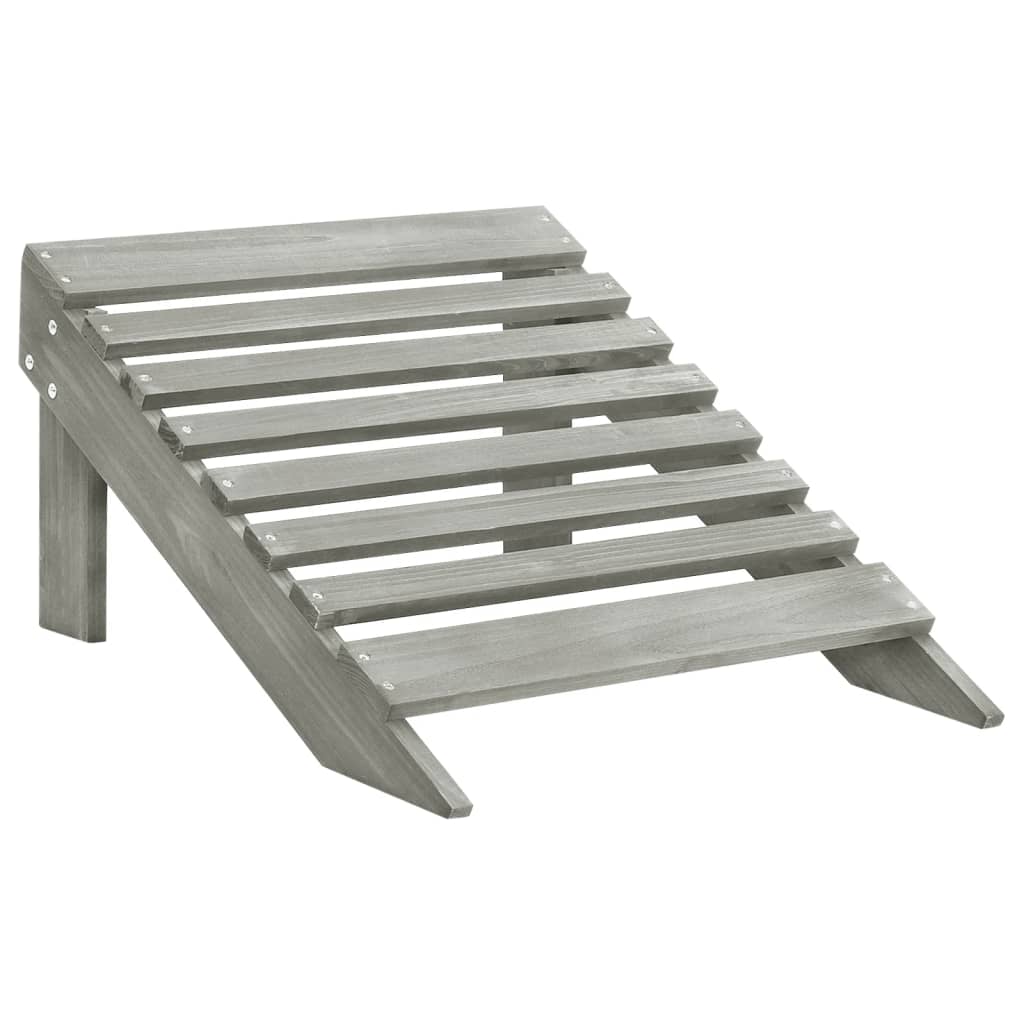 Sedia da Giardino con Poggiapiedi in Legno Grigio | homemem39