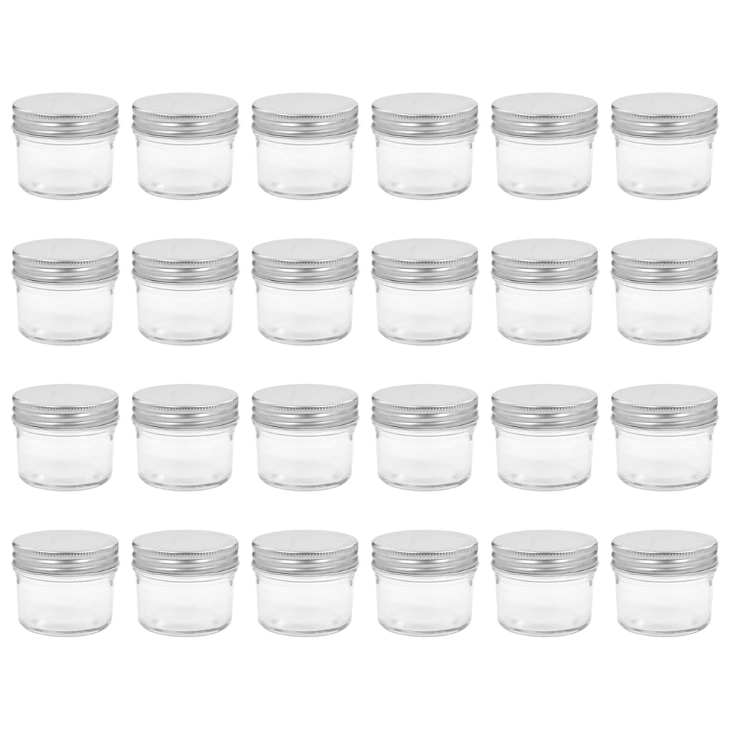 Vasi per Marmellata in Vetro Coperchio Argento 24 pz 110 ml - homemem39