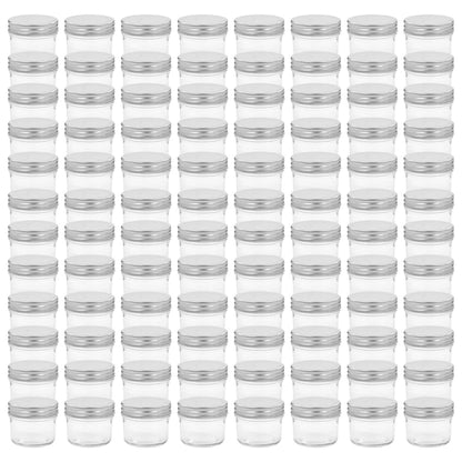 Vaso per Marmellata in Vetro Coperchio Argento 96 pz 110 ml - homemem39