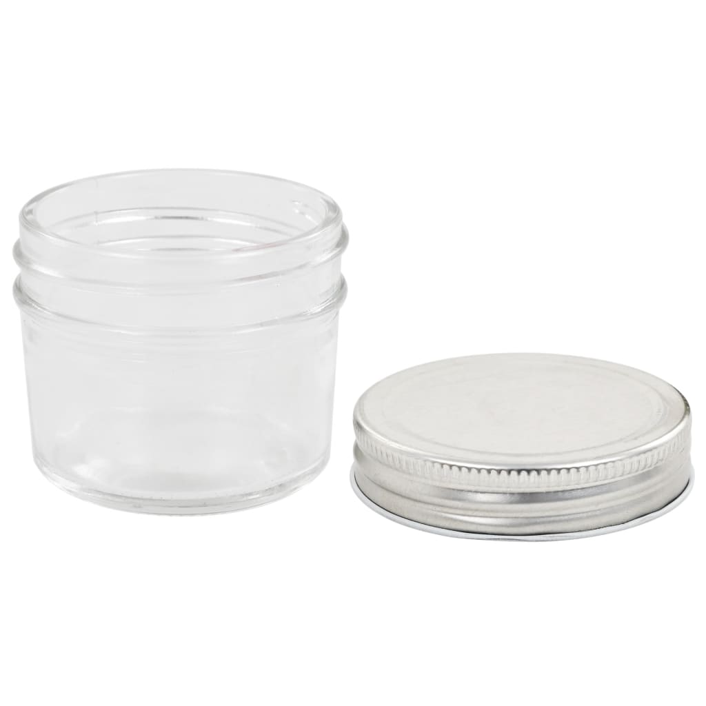 Vaso per Marmellata in Vetro Coperchio Argento 96 pz 110 ml - homemem39