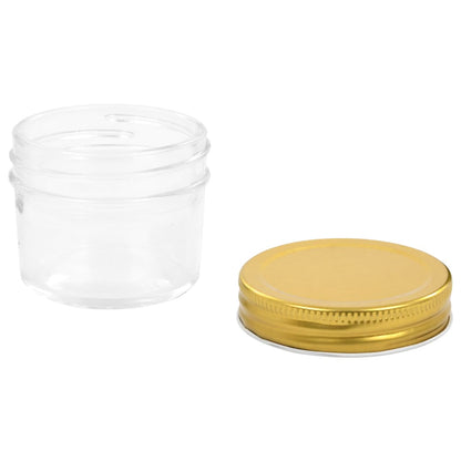 Vasi per Marmellata in Vetro Coperchio Oro 96 pz 110 ml - homemem39