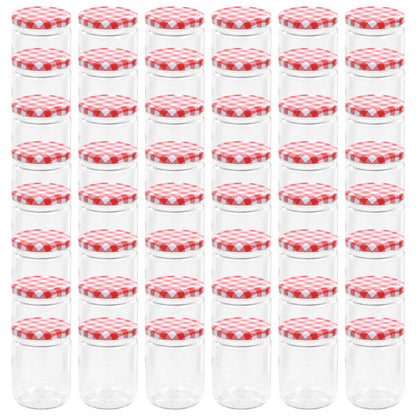 Vaso Marmellata in Vetro Coperchio Bianco e Rosso 48 pz 230 ml - homemem39