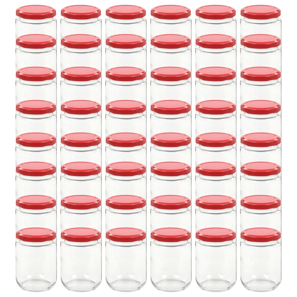 Vasi per Marmellata in Vetro Coperchio Rosso 48 pz 230 ml - homemem39