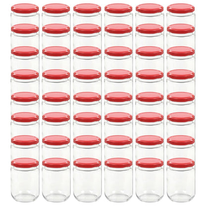 Vasi per Marmellata in Vetro Coperchio Rosso 48 pz 230 ml - homemem39