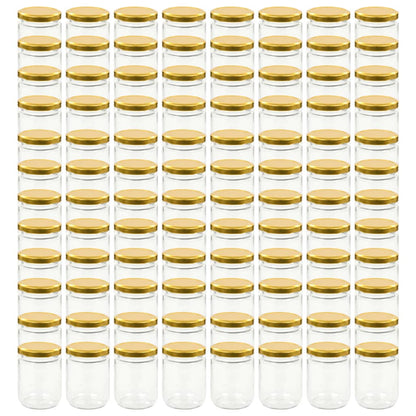 Vasi per Marmellata in Vetro Coperchio Oro 96 pz 230 ml - homemem39