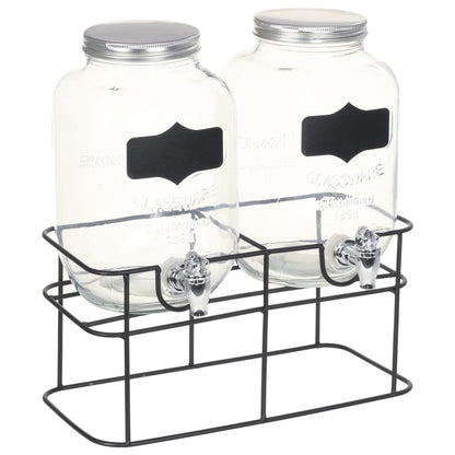 Distributori di Bevande 2 pz da 4 L con Supporto Vetro - homemem39