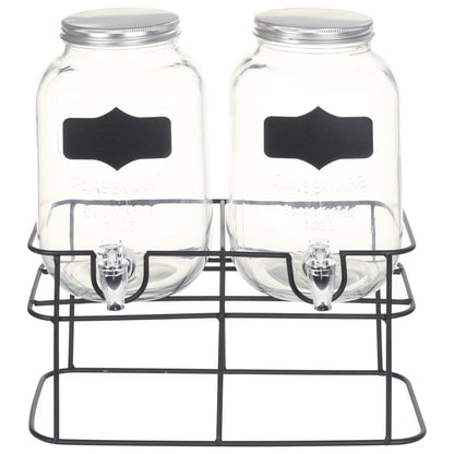 Distributori di Bevande 2 pz da 4 L con Supporto Vetro - homemem39