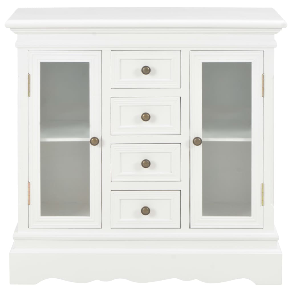 Credenza Bianca 70x28x70 cm in Legno Massello di Pino - homemem39