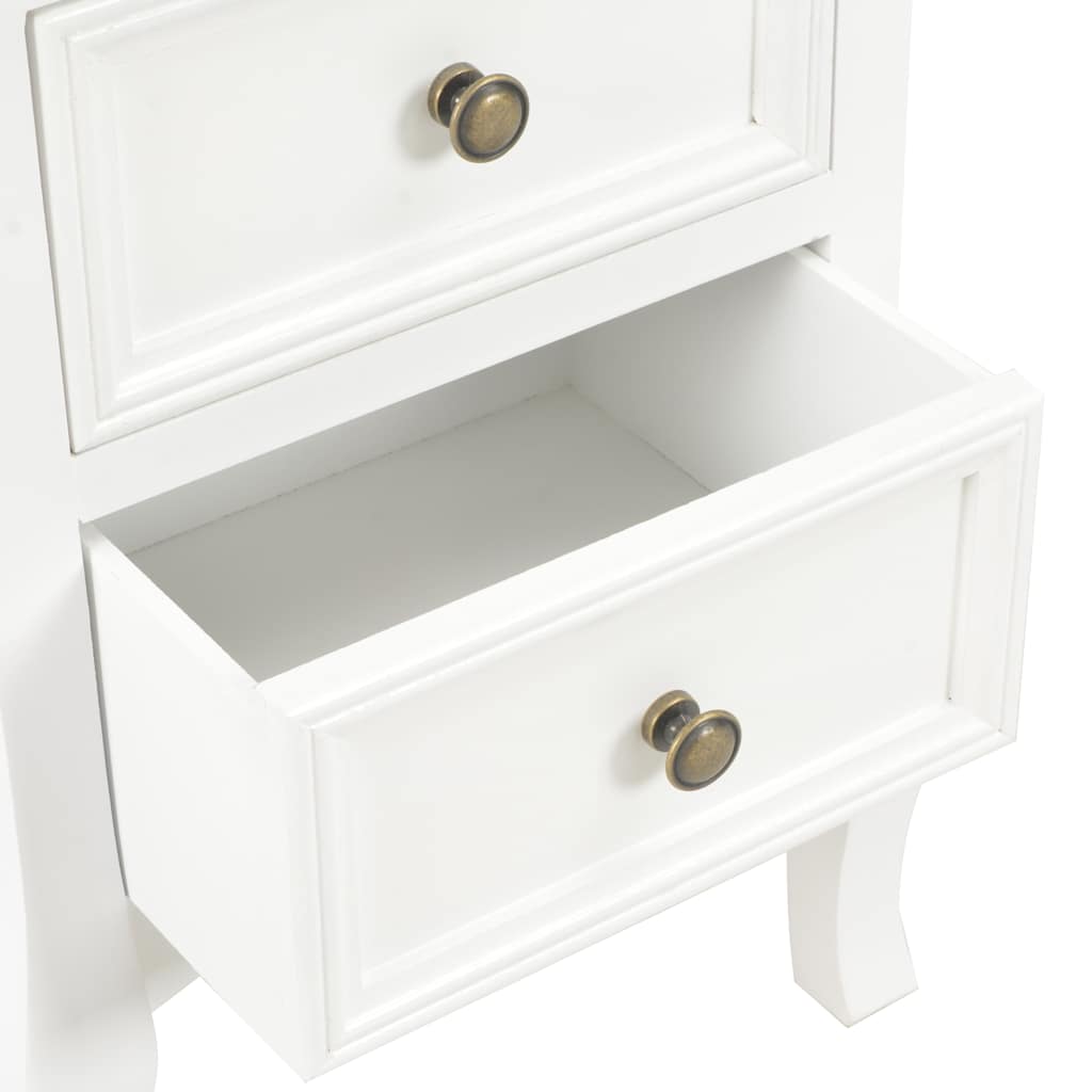 Comodini Bianchi 2 pz 35x30x49 cm in MDF