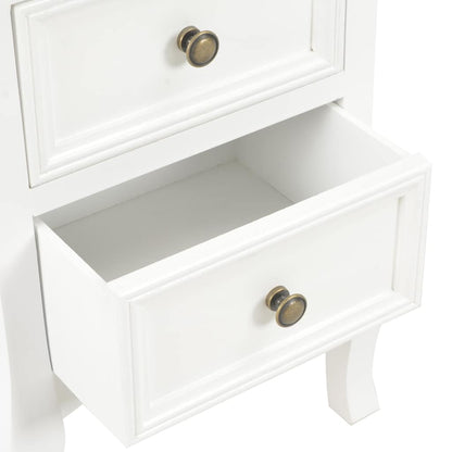 Comodini Bianchi 2 pz 35x30x49 cm in MDF