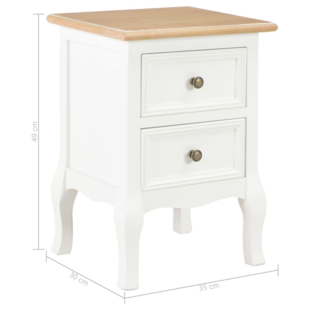 Comodini Bianchi 2 pz 35x30x49 cm in MDF | homemem39