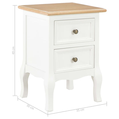 Comodini Bianchi 2 pz 35x30x49 cm in MDF | homemem39