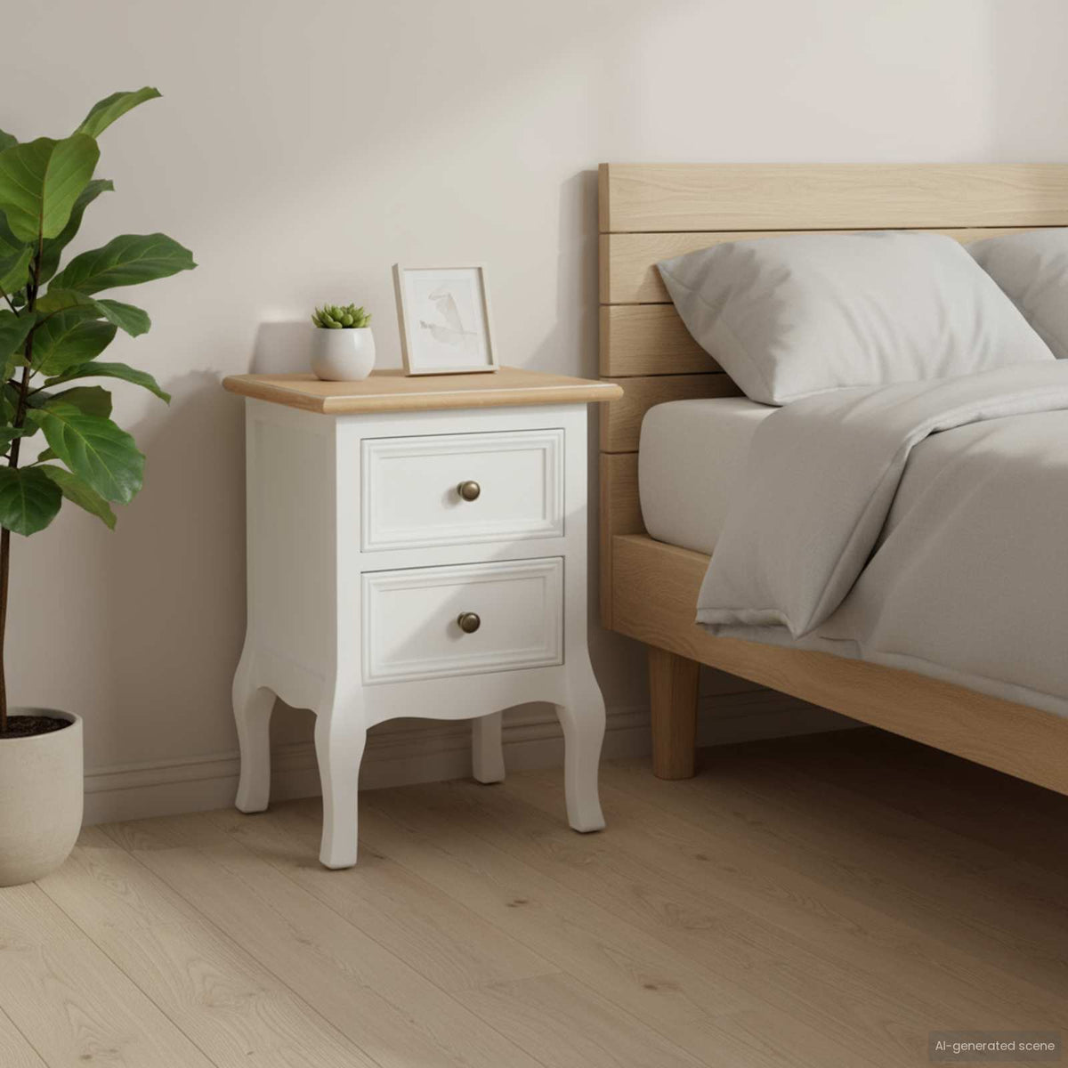 Comodini Bianchi 2 pz 35x30x49 cm in MDF