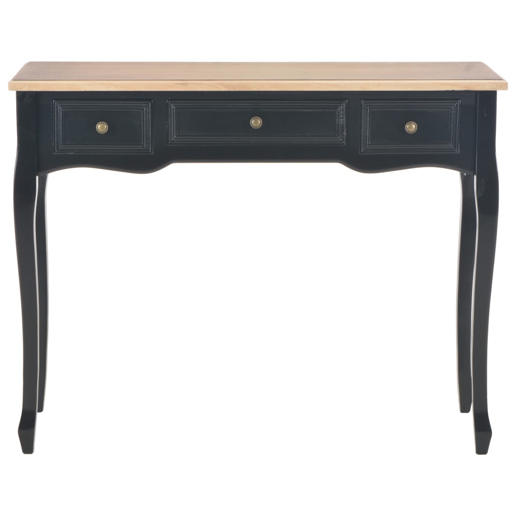 280046 vidaXL Dressing Console Table with 3 Drawers Black | homemem39