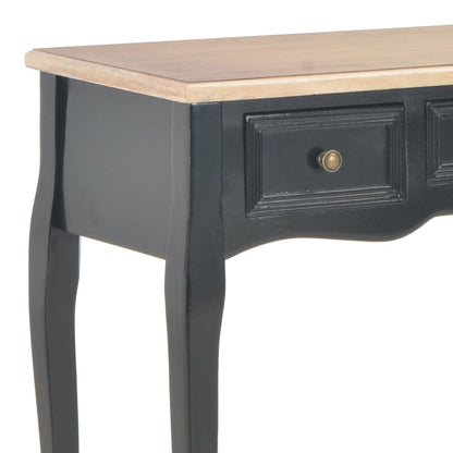 280046 vidaXL Dressing Console Table with 3 Drawers Black - homemem39