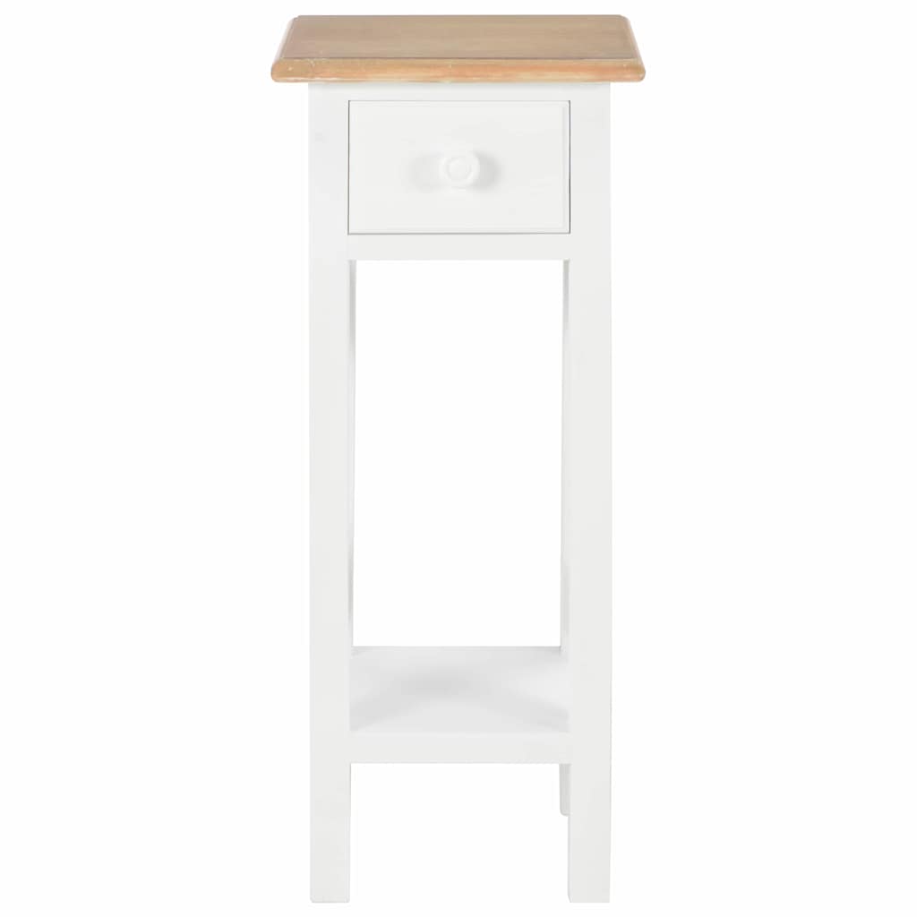 Tavolino Laterale Bianco 27x27x65,5 cm in Legno