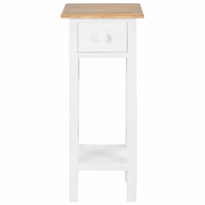 Tavolino Laterale Bianco 27x27x65,5 cm in Legno