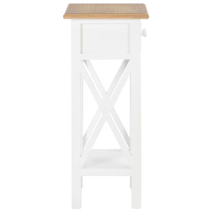 Tavolino Laterale Bianco 27x27x65,5 cm in Legno