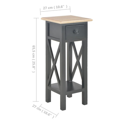 Tavolino Laterale Nero 27x27x65,5 cm in Legno | homemem39