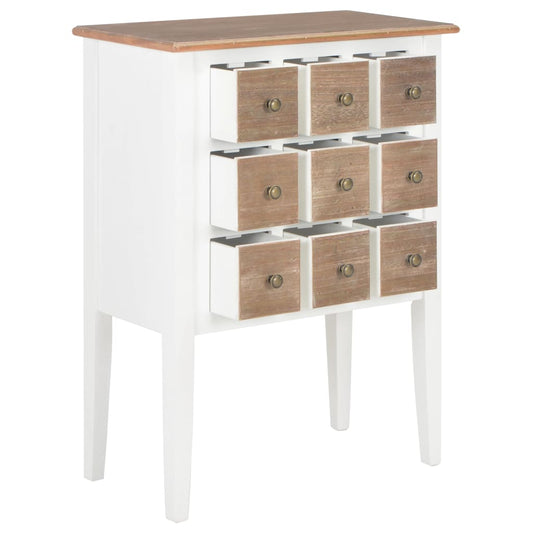 Credenza Bianca 54x30x80 cm in Legno Massello - homemem39