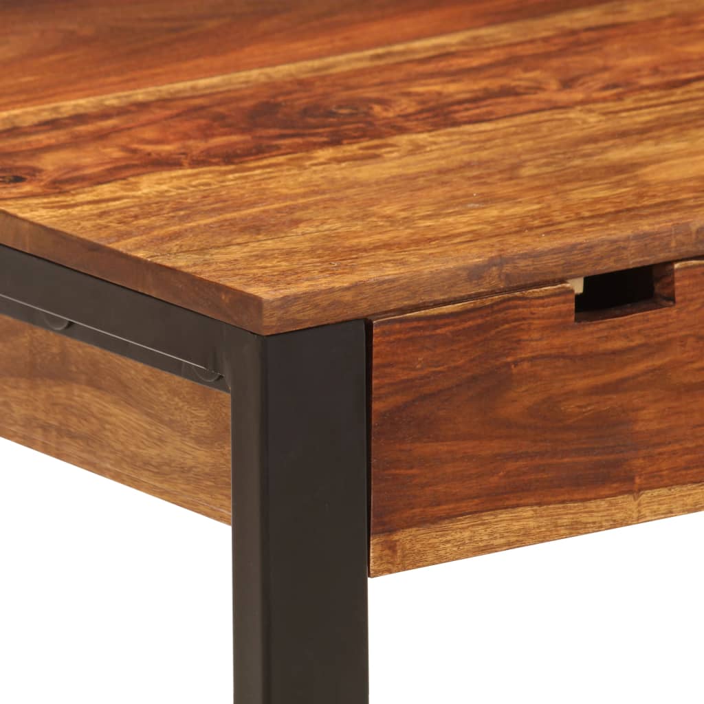 Scrivania 110x55x78 cm Massello di Acacia e Acciaio | homemem39