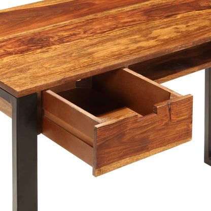 Scrivania 110x55x78 cm Massello di Acacia e Acciaio | homemem39