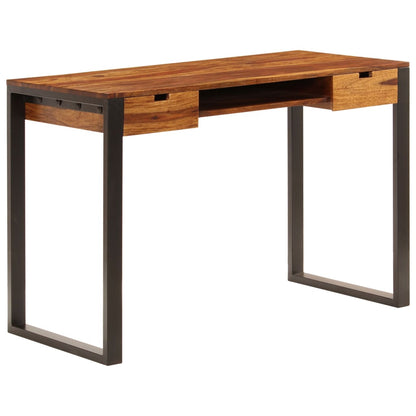 Scrivania 110x55x78 cm Massello di Acacia e Acciaio | homemem39